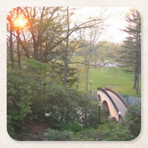 Rainbow Bridge Zonsondergang bij Grove City Colleg Kartonnen Onderzetters