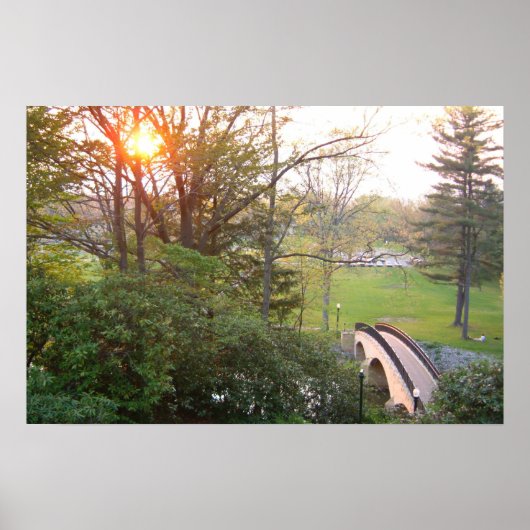 Rainbow Bridge Zonsondergang bij Grove City Colleg Poster (Voorkant)