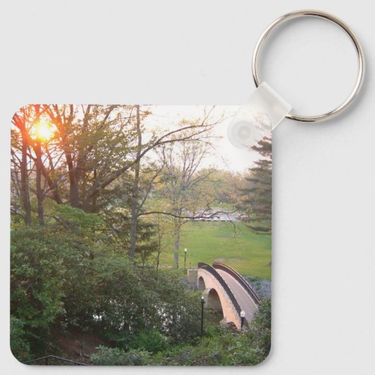 Rainbow Bridge Zonsondergang bij Grove City Colleg Sleutelhanger (Achterkant)