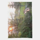 Rainbow Bridge Zonsondergang bij Grove City Colleg Theedoek (Verticaal)