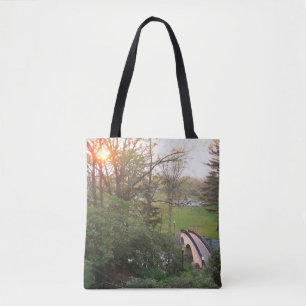 Rainbow Bridge Zonsondergang bij Grove City Colleg Tote Bag