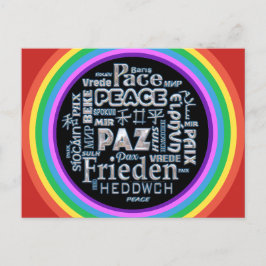 Rainbow briefkaart chroomvrede in meerdere talen