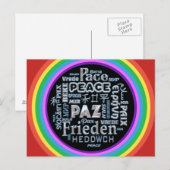 Rainbow briefkaart chroomvrede in meerdere talen (Voorkant / Achterkant)