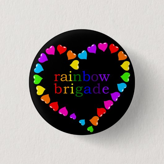 Rainbow Brigade donker Ronde Button 3,2 Cm (Voorkant)