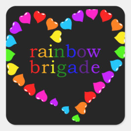 Rainbow Brigade donker Vierkante Sticker