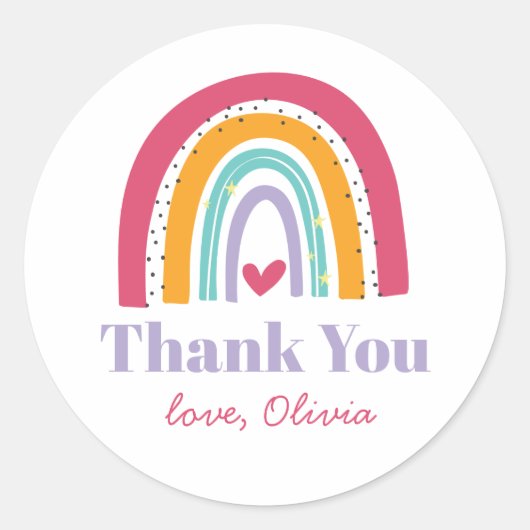 Rainbow Bright Birthday Bedankt voor uw plezier Ronde Sticker (Voorkant)