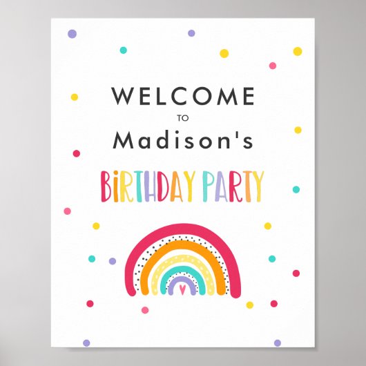 Rainbow Bright Birthday Party Poster (Voorkant)