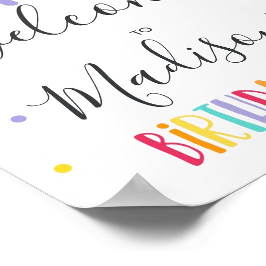 Rainbow Bright Birthday Party Poster (Hoek)