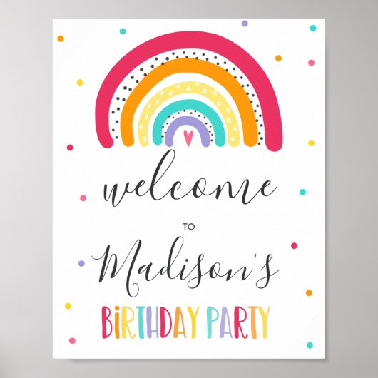 Rainbow Bright Birthday Party Poster (Voorkant)