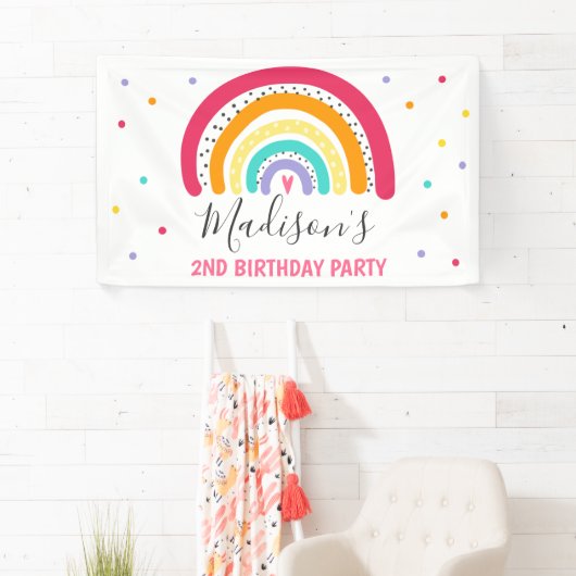 Rainbow Bright Birthday Party Spandoek (Insitu)