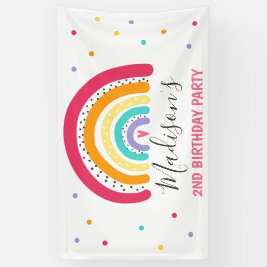 Rainbow Bright Birthday Party Spandoek (Verticaal)