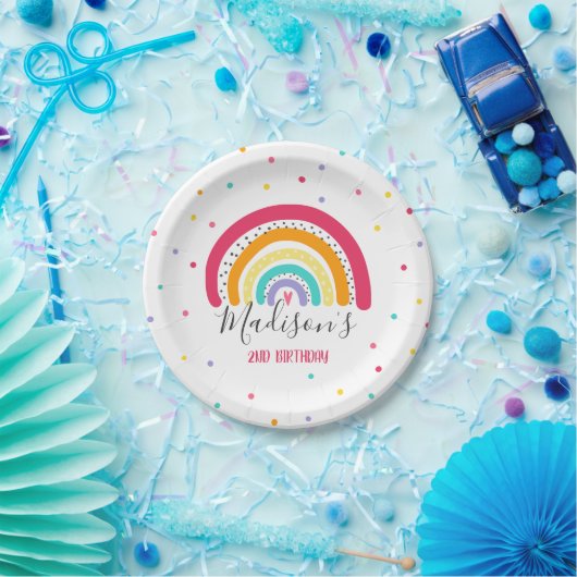 Rainbow Bright Birthday Party Tableware Decoration Papieren Bordje (Feest)