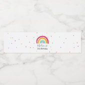 Rainbow Bright Birthday Party Waterfles Etiket (Enkel label)