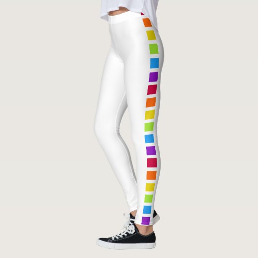 Rainbow Bright kleurrijk wit Leggings (Links)