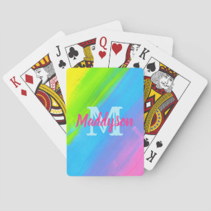 Rainbow Bright Neon, gekleurd voor tienmeisjes Pokerkaarten