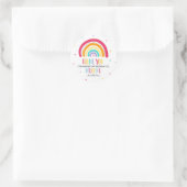 Rainbow Bright Party Favor Ronde Sticker (Tas)