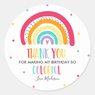 Rainbow Bright Party Favor Ronde Sticker