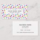Rainbow Bright Polka Dots Confetti Pattern Busines Visitekaartje (Voorkant / Achterkant)