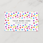 Rainbow Bright Polka Dots Confetti Pattern Busines Visitekaartje (Voorkant)