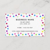 Rainbow Bright Polka Dots Confetti Pattern Visitekaartje (Achterkant)