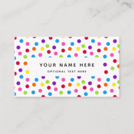 Rainbow Bright Polka Dots Confetti Pattern Visitekaartje