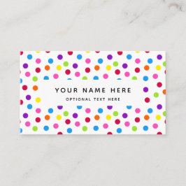 Rainbow Bright Polka Dots Confetti Pattern Visitekaartje