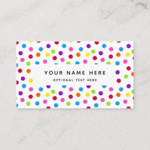 Rainbow Bright Polka Dots Confetti Pattern Visitekaartje