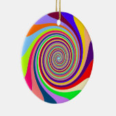 Rainbow bright psychedelic pop art snoep swirl keramisch ornament (Rechts)