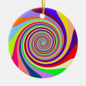 Rainbow bright psychedelic pop art snoep swirl keramisch ornament (Voorkant)