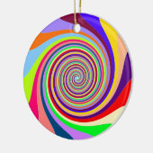 Rainbow bright psychedelic pop art snoep swirl keramisch ornament (Links)