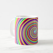 Rainbow bright psychedelic pop art snoep swirl koffiemok (Voorkant links)