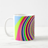 Rainbow bright psychedelic pop art snoep swirl koffiemok (Links)