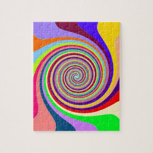Rainbow bright psychedelic pop art snoep swirl legpuzzel