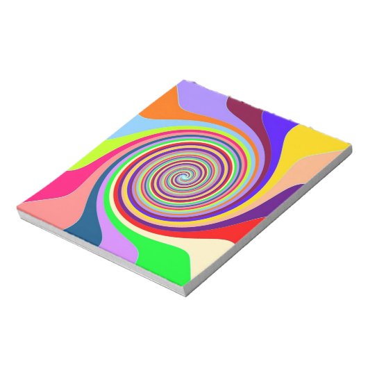 Rainbow bright psychedelic pop art snoep swirl notitieblok (Linkerzijde)