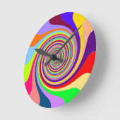 Rainbow bright psychedelic pop art snoep swirl ronde klok (Hoek)