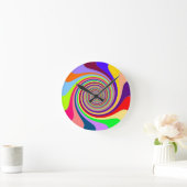 Rainbow bright psychedelic pop art snoep swirl ronde klok (Huis)