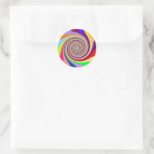 Rainbow bright psychedelic pop art snoep swirl ronde sticker (Tas)