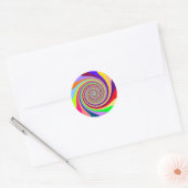 Rainbow bright psychedelic pop art snoep swirl ronde sticker (Envelop)