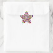 Rainbow bright psychedelic pop art snoep swirl ster sticker (Tas)