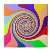 Rainbow bright psychedelic pop art snoep swirl tegeltje (Voorkant)