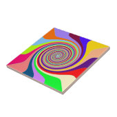 Rainbow bright psychedelic pop art snoep swirl tegeltje (Zijkant)
