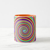 Rainbow bright psychedelic pop art snoep swirl tweekleurige koffiemok (Center)