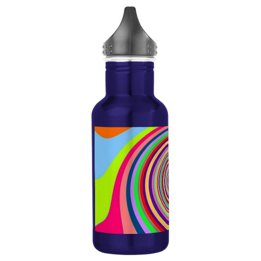 Rainbow bright psychedelic pop art snoep swirl waterfles  (Links)