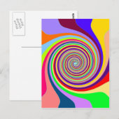 Rainbow bright psychedelic swirl briefkaart (Voorkant / Achterkant)
