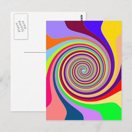 Rainbow bright psychedelic swirl briefkaart (Voorkant / Achterkant)
