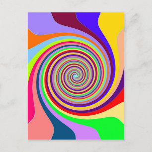 Rainbow bright psychedelic swirl briefkaart
