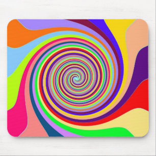 Rainbow bright psychedelic swirl muismat