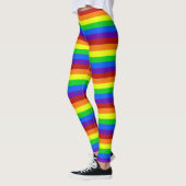 Rainbow Bright Striped Gay Pride Bold Colorful Leggings (Links)