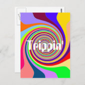 Rainbow bright Trippin' psychedelic swirl Briefkaart (Voorkant / Achterkant)