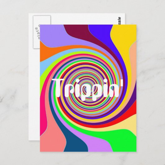 Rainbow bright Trippin' psychedelic swirl Briefkaart (Voorkant / Achterkant)